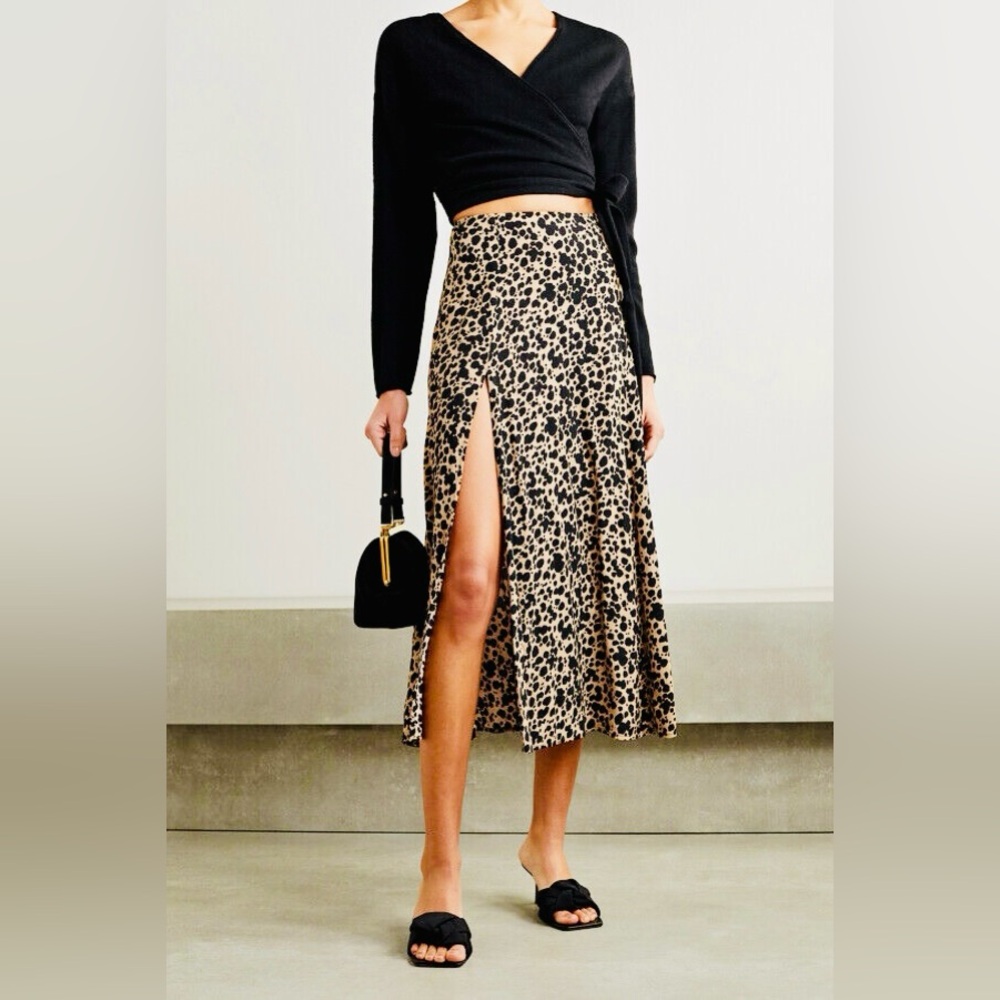 Reformation Zoe Animal Print Skirt